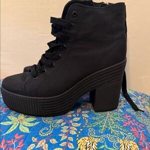 Jeffrey Campbell Women's Black Platform Ankle Boots